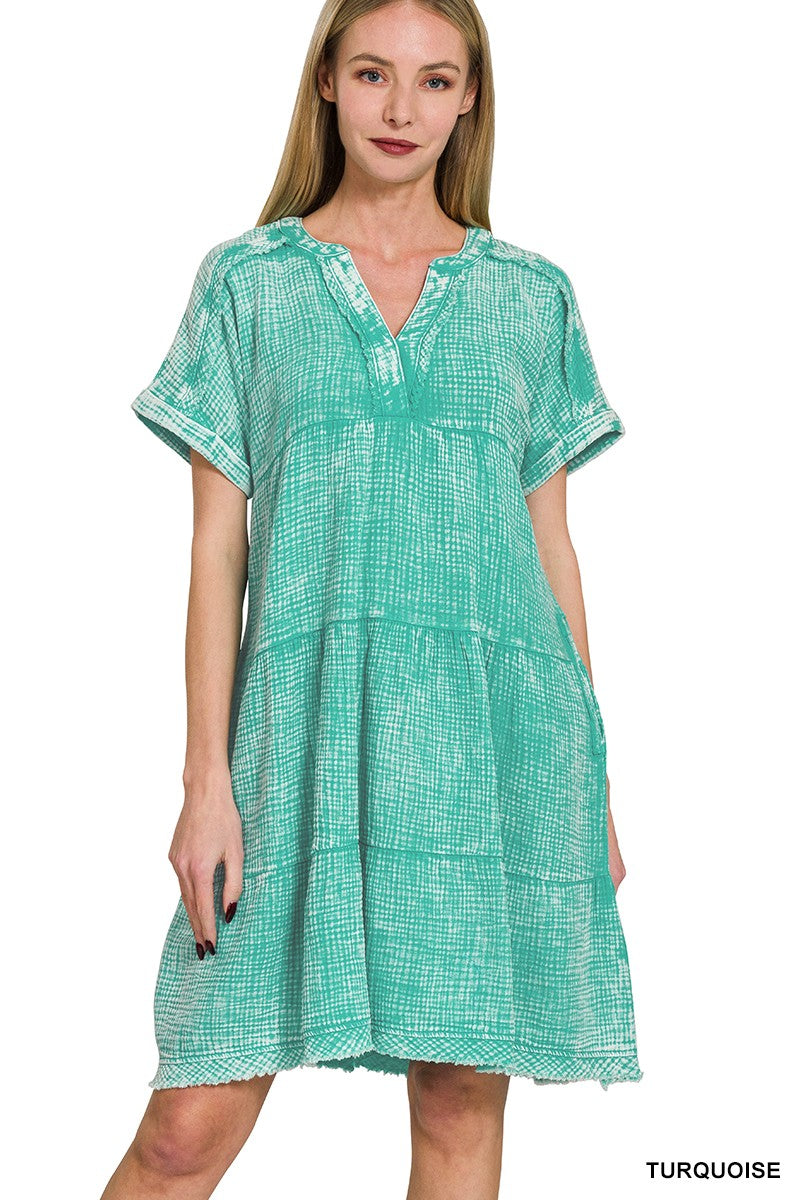 Easy Going Tiered Linen Dress