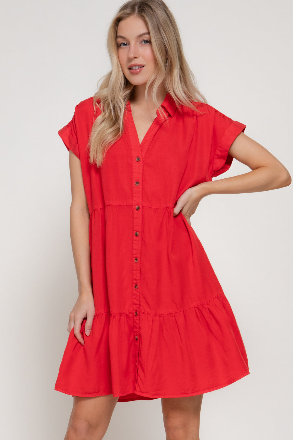 scarlet dress shirt Satin Long Sleeve Dress Shirt