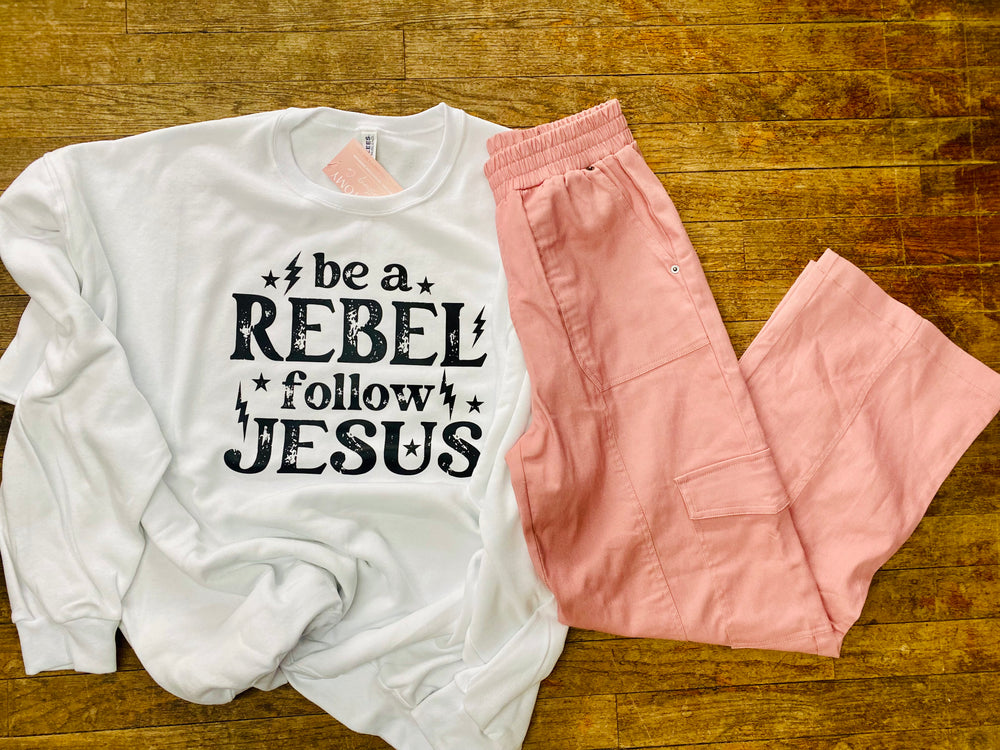 Follow Jesus Pullover Graphic Sweatshirt-Tops-Anatomy Clothing Boutique in Brenham, Texas