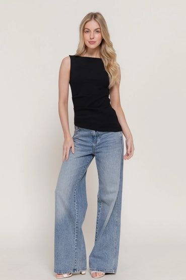 Midnight Muse Top - Black-Tops-Anatomy Clothing Boutique in Brenham, Texas