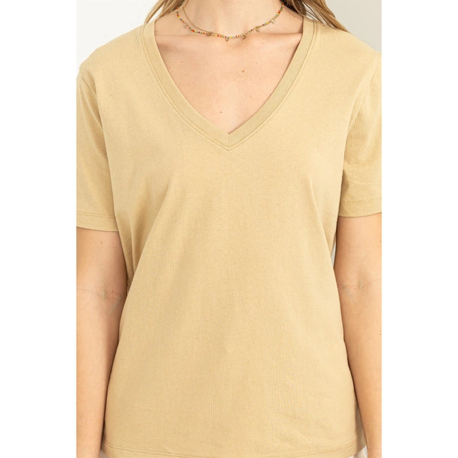 Christine V Neck Tee - Caffe-Tops-Anatomy Clothing Boutique in Brenham, Texas