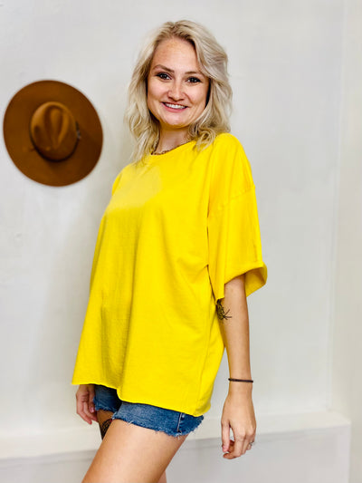 French Terry Top - Yellow-Tops-Anatomy Clothing Boutique in Brenham, Texas