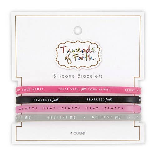 Silicone Bracelet Fearless 4pk-Anatomy Clothing Boutique in Brenham, Texas
