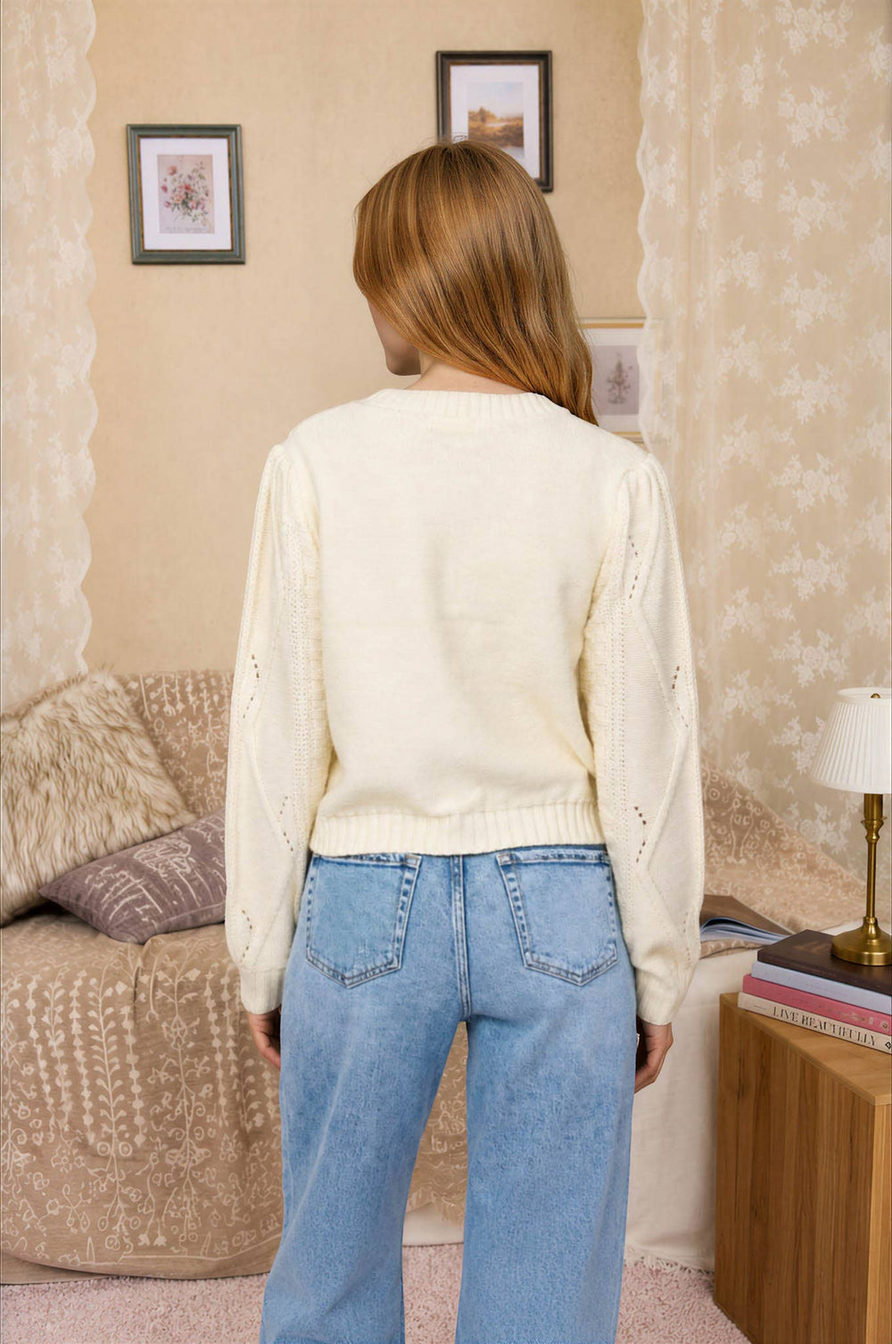 The Sweetest Bloom Embroidered Cardigan-Cardigan-Anatomy Clothing Boutique in Brenham, Texas