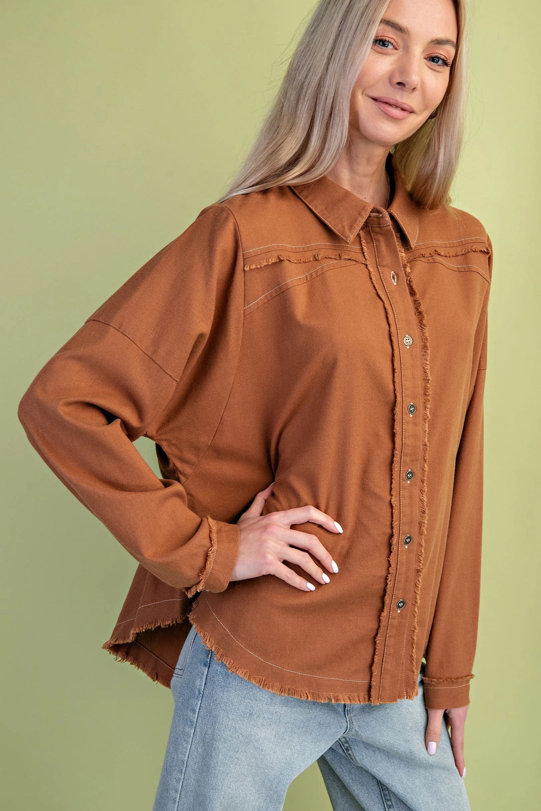 Beth Button Down Top-Tops-Anatomy Clothing Boutique in Brenham, Texas