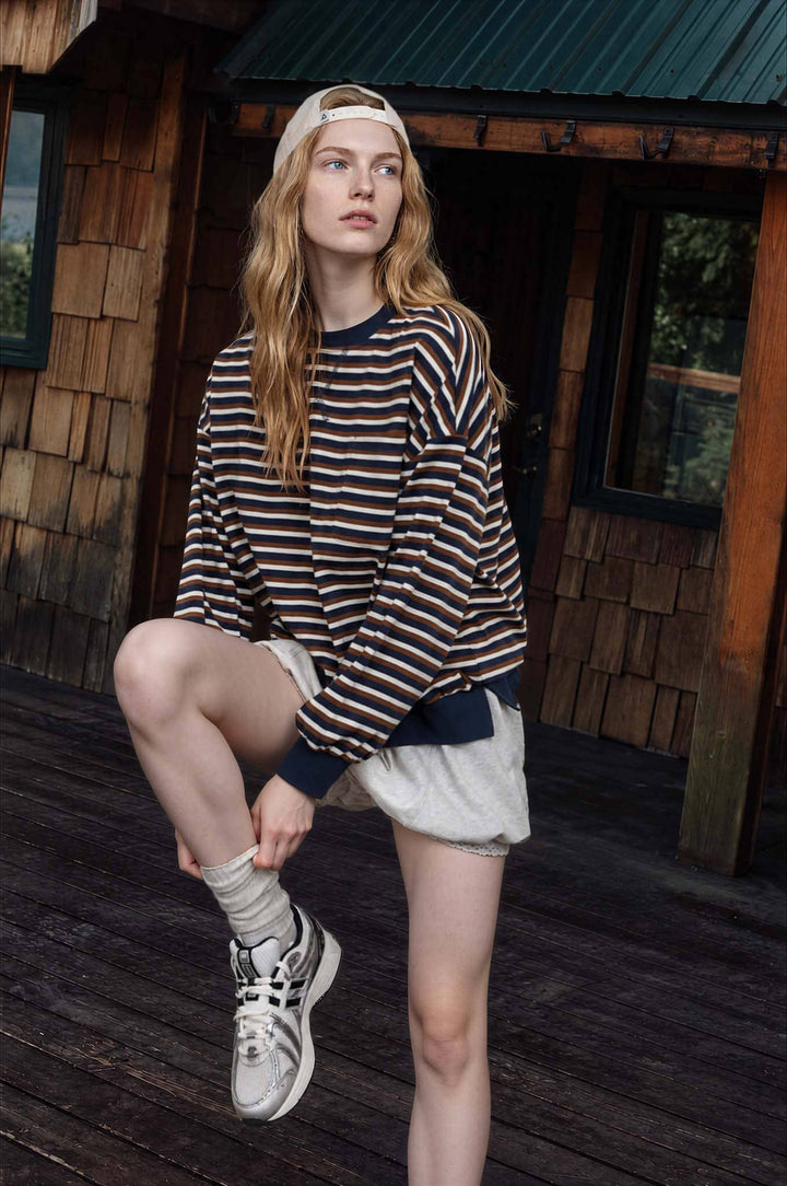 The Weekend Edit Striped Knit Top-Tops-Anatomy Clothing Boutique in Brenham, Texas
