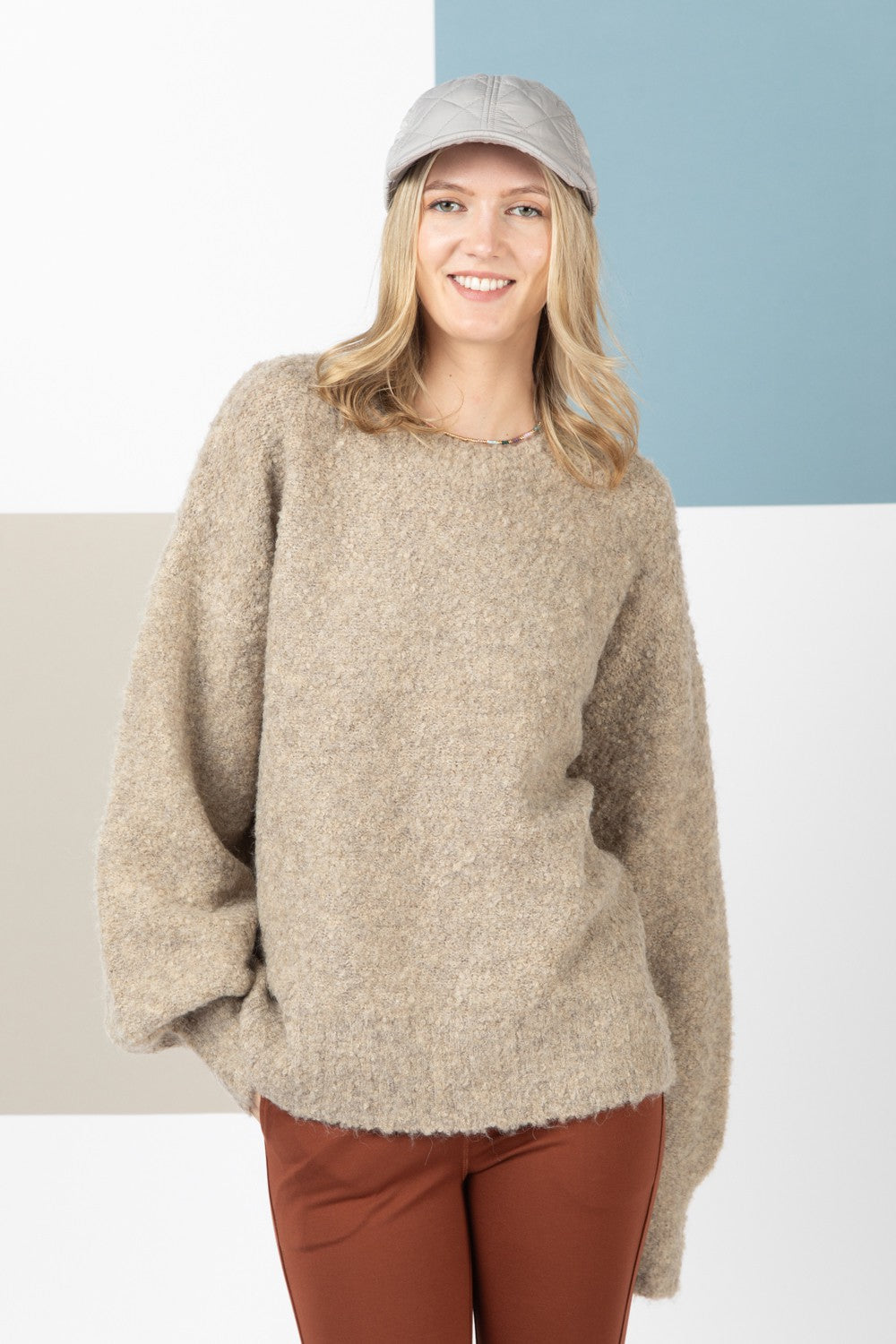 Cozy Fuzzy Knit Sweater-Tops-Anatomy Clothing Boutique in Brenham, Texas