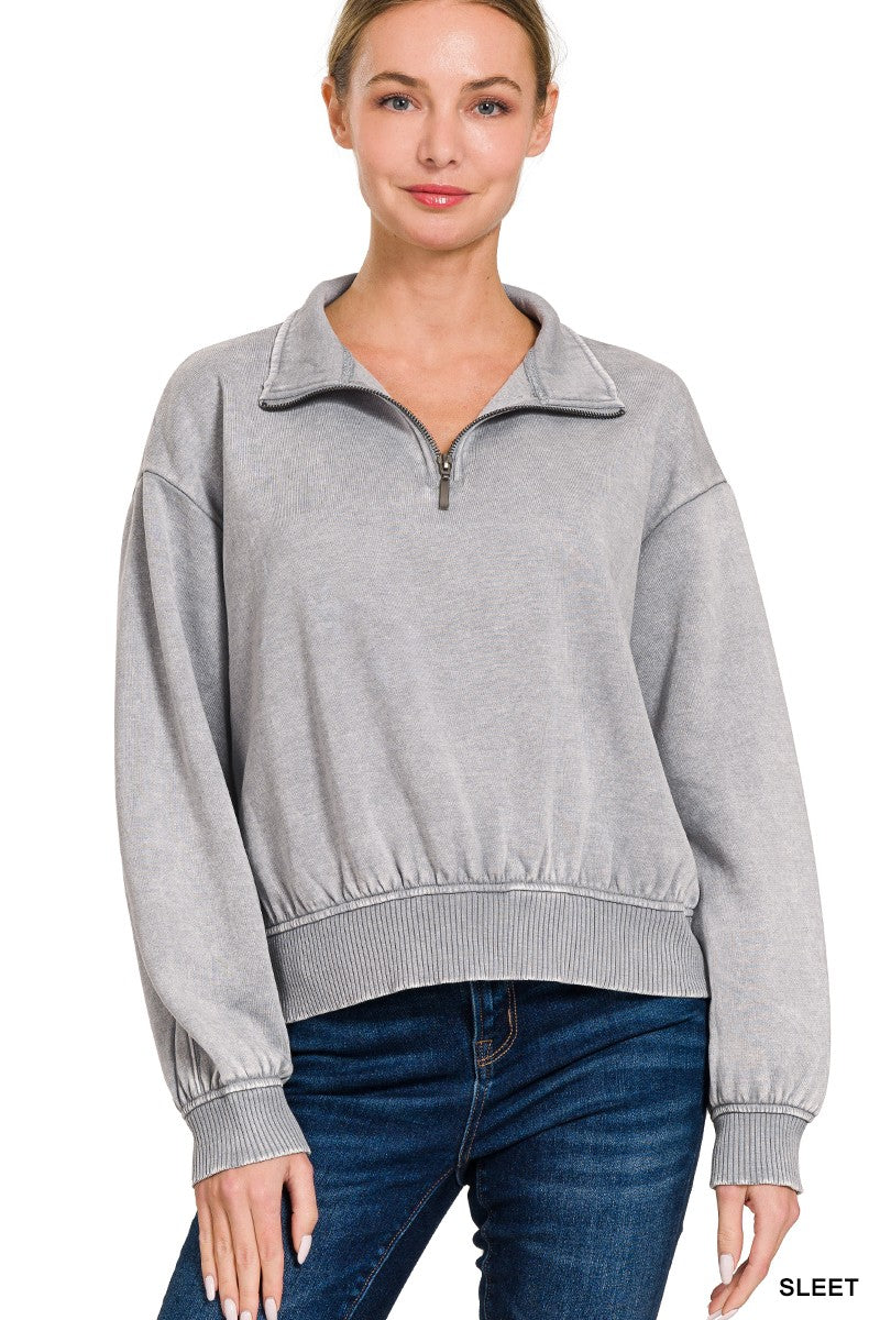 Zoe Quarter Zip Pullover - Sleet-Tops-Anatomy Clothing Boutique in Brenham, Texas