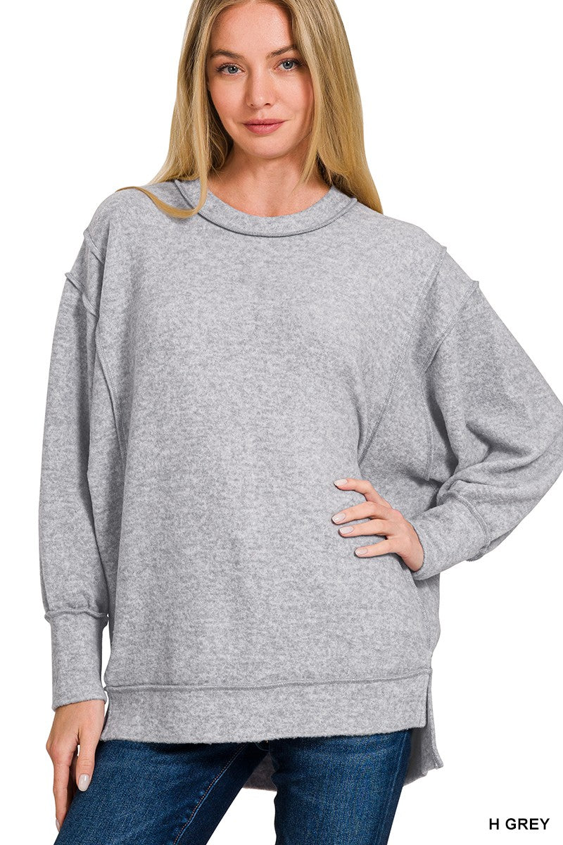 Morgan Melange Pullover-Tops-Anatomy Clothing Boutique in Brenham, Texas