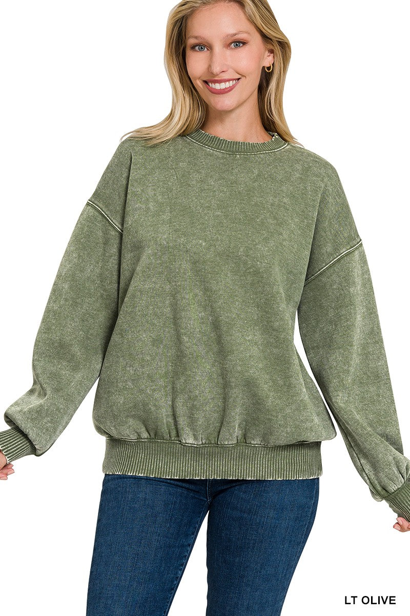 Cam Basic Pullover - Olive-Tops-Anatomy Clothing Boutique in Brenham, Texas