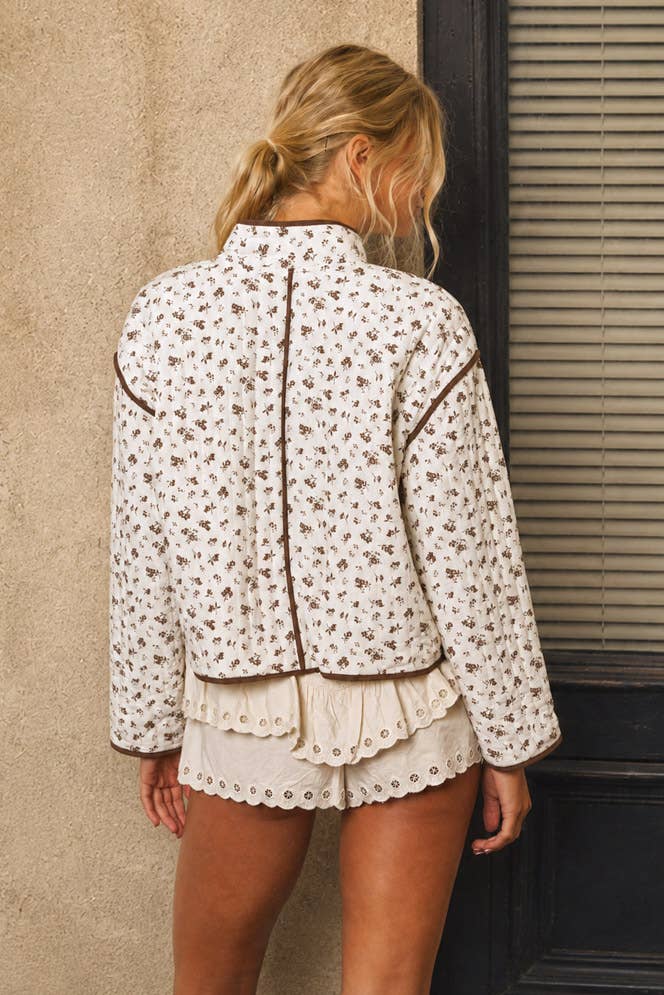 Sweet Meadow Floral Quilted Jacket-Jacket-Anatomy Clothing Boutique in Brenham, Texas