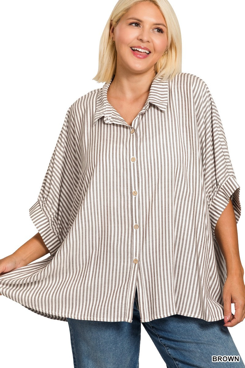 Weekend Wander Shirt [Curvy]-Tops-Anatomy Clothing Boutique in Brenham, Texas