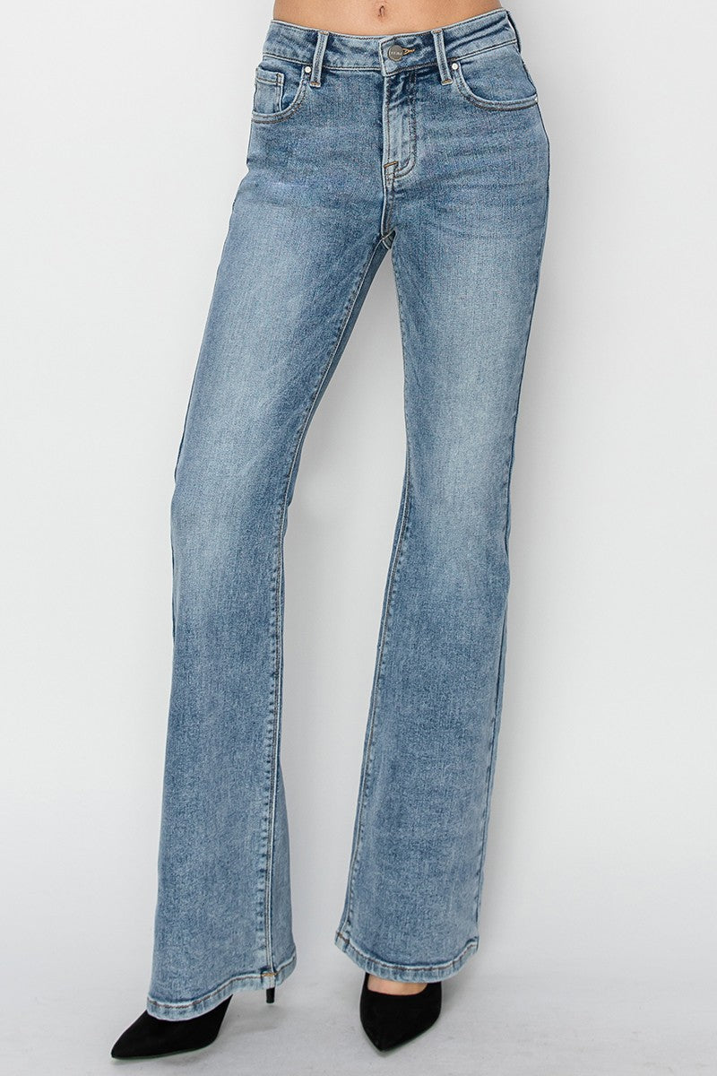 Mid Rise Flare Jeans RISEN-Bottoms and Jeans-Anatomy Clothing Boutique in Brenham, Texas