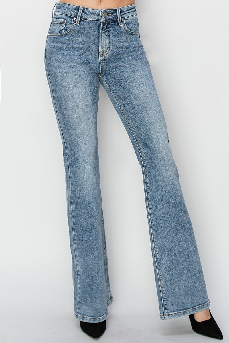 Mid Rise Flare Jeans RISEN-Bottoms and Jeans-Anatomy Clothing Boutique in Brenham, Texas