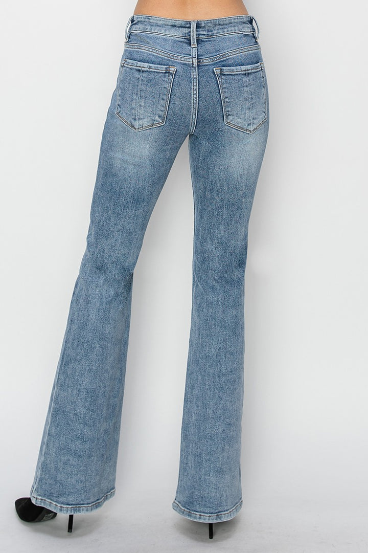 Mid Rise Flare Jeans RISEN-Bottoms and Jeans-Anatomy Clothing Boutique in Brenham, Texas