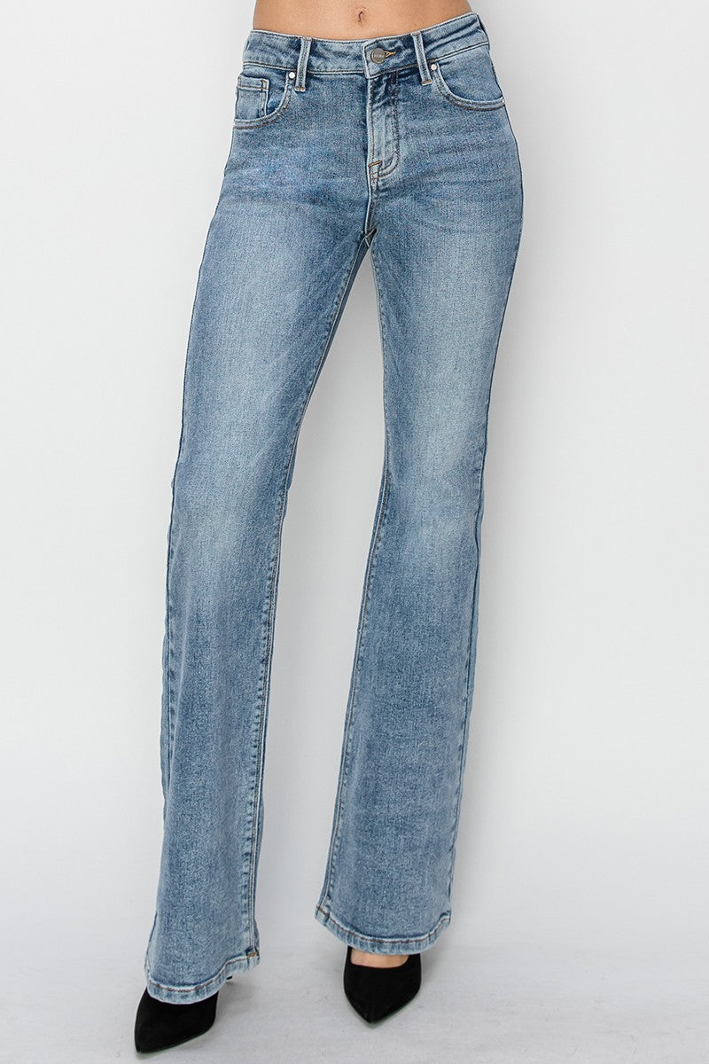 Mid Rise Flare Jeans RISEN-Bottoms and Jeans-Anatomy Clothing Boutique in Brenham, Texas