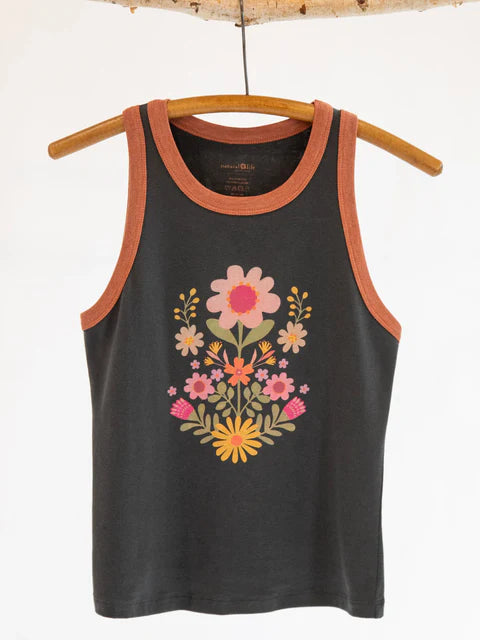 Ringer Tank NATURAL LIFE - Folk Flower-Tops-Anatomy Clothing Boutique in Brenham, Texas