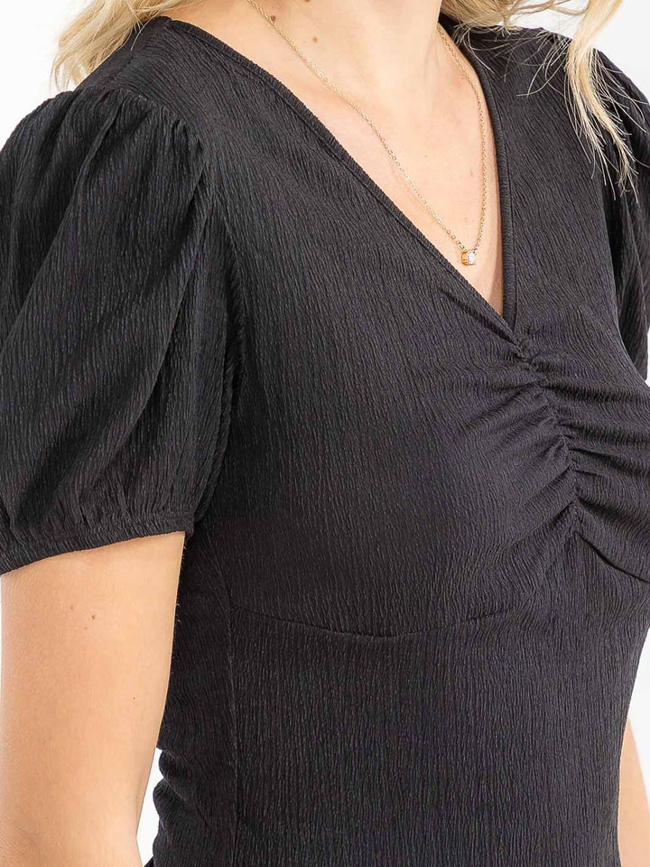 Midnight Muse Ruched Top-Tops-Anatomy Clothing Boutique in Brenham, Texas