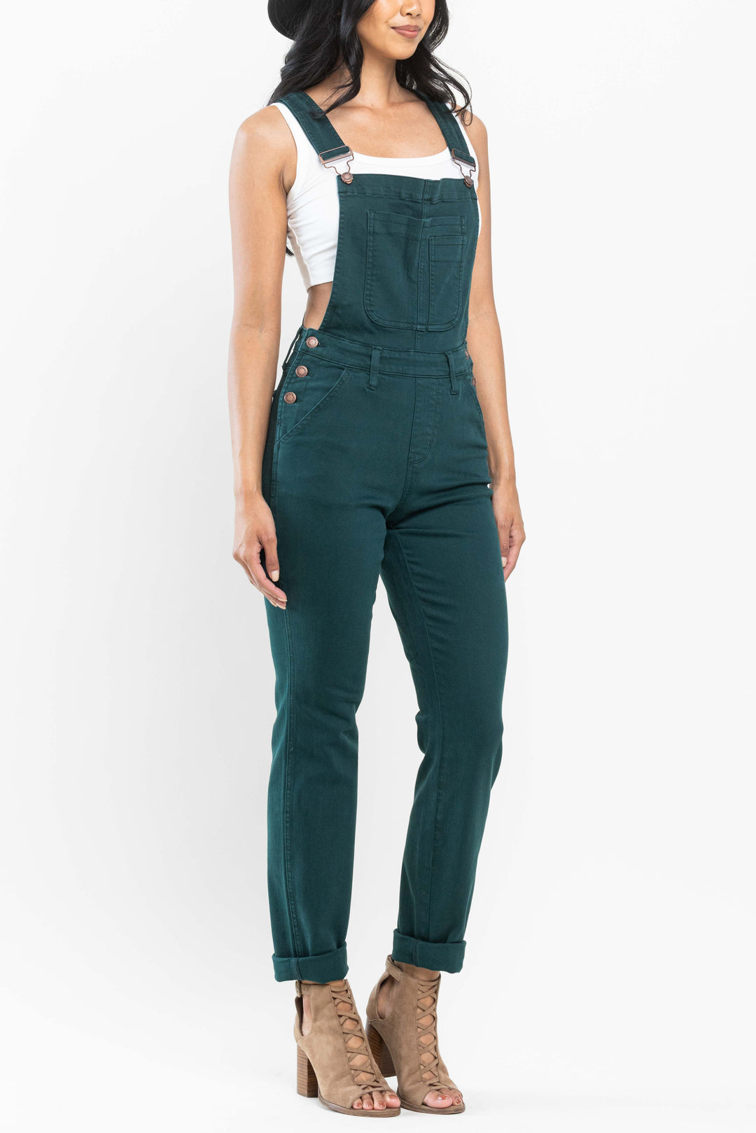 Cassandra Teal Overalls JUDY BLUE-Jumpsuits & Rompers-Anatomy Clothing Boutique in Brenham, Texas