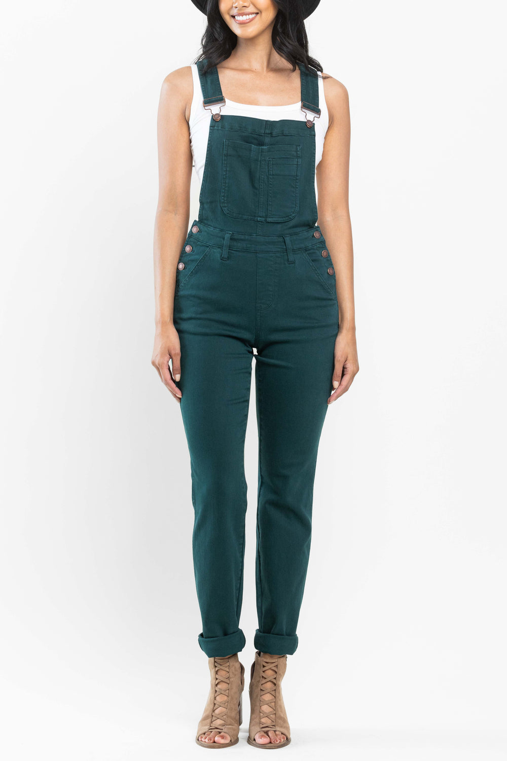 Cassandra Teal Overalls JUDY BLUE-Jumpsuits & Rompers-Anatomy Clothing Boutique in Brenham, Texas