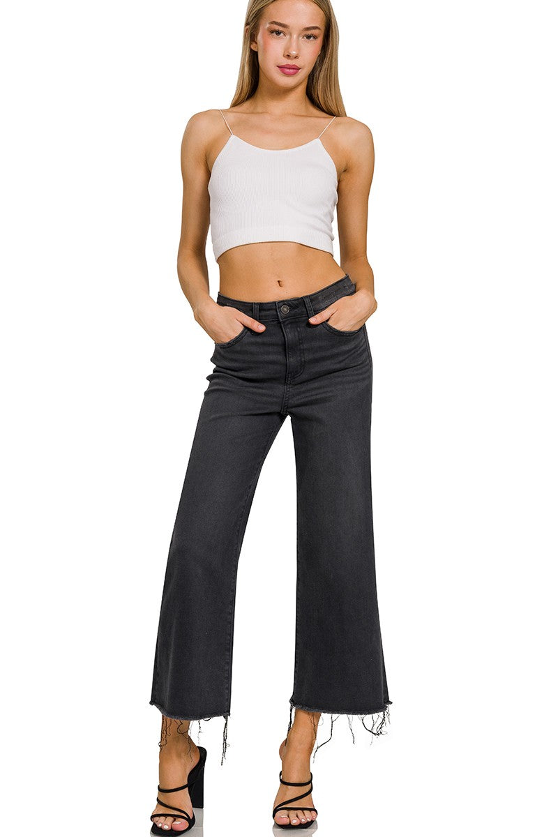 Morgan Cropped Wide Leg Jean-Bottoms and Jeans-Anatomy Clothing Boutique in Brenham, Texas