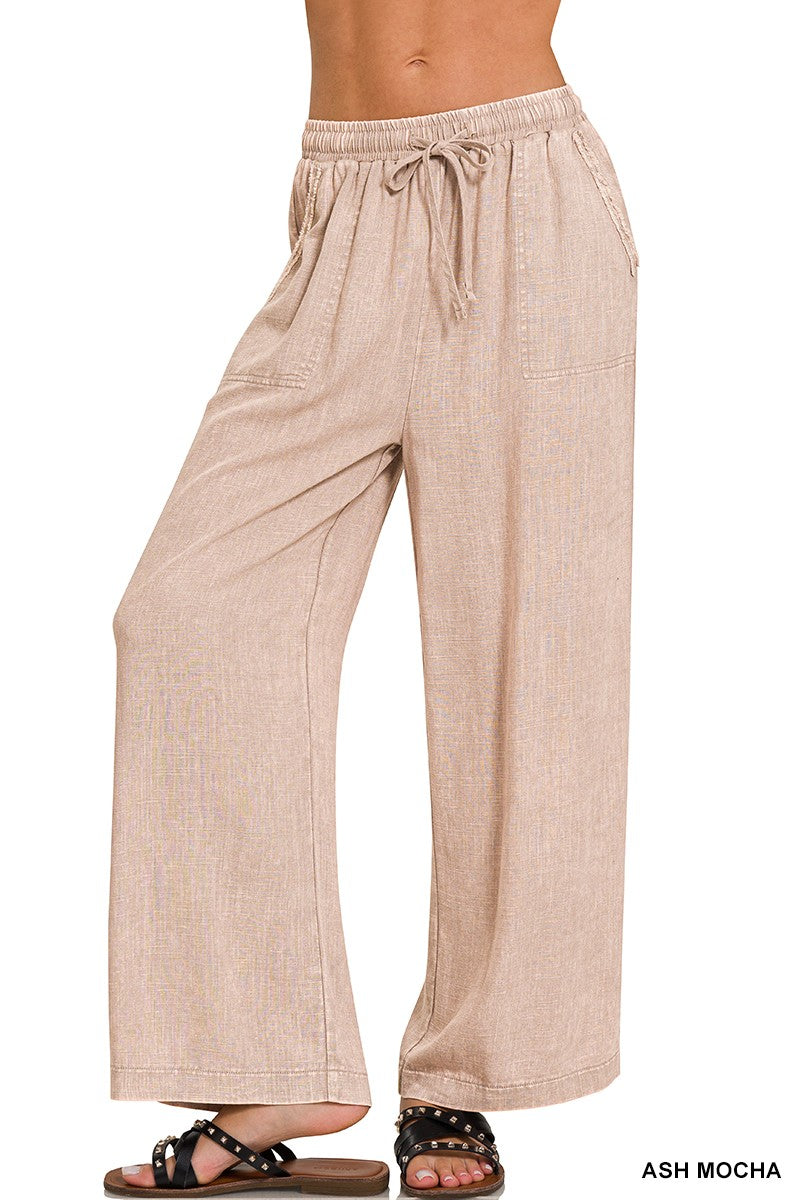 James Wide Leg Linen Pants-Bottoms and Jeans-Anatomy Clothing Boutique in Brenham, Texas