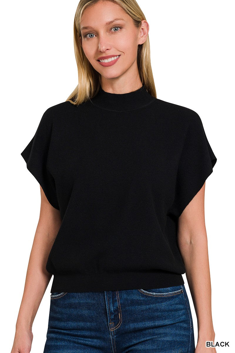 Maycie Mock Neck Dolman Sweater-Tops-Anatomy Clothing Boutique in Brenham, Texas