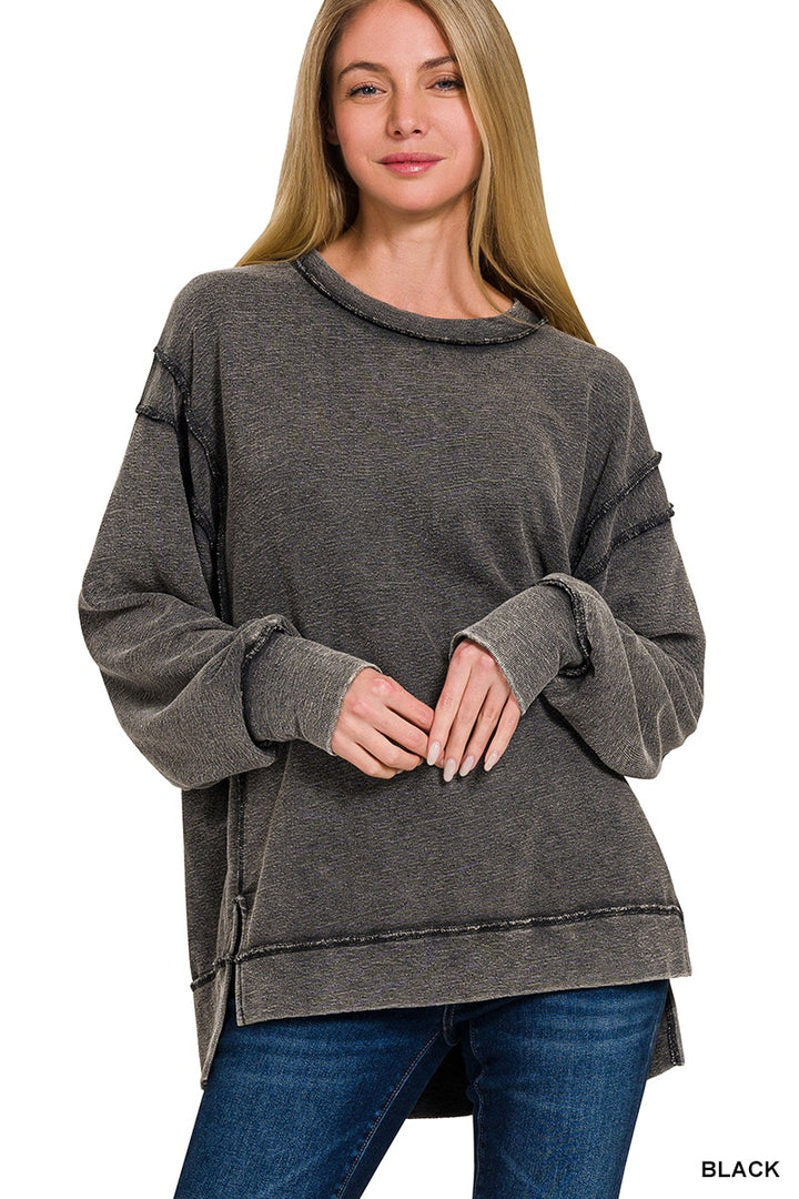 Mae Oversized Pullover Sweatshirt-Tops-Anatomy Clothing Boutique in Brenham, Texas