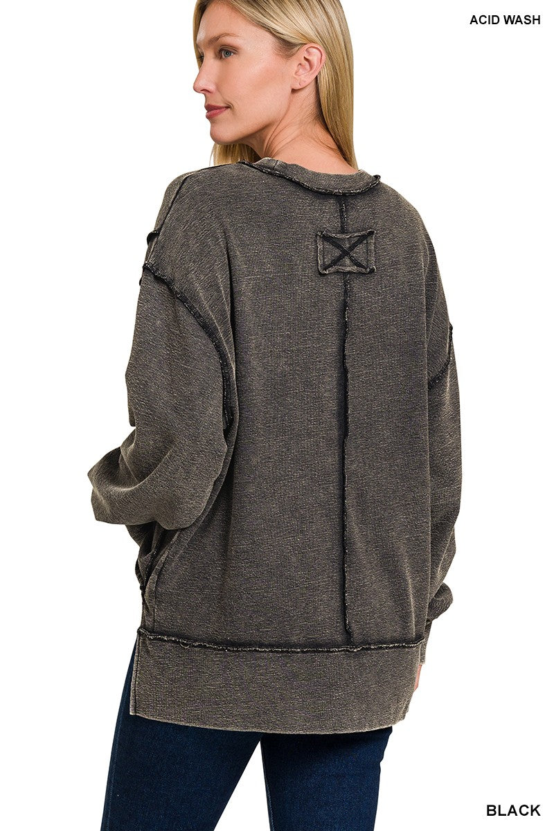 Mae Oversized Pullover Sweatshirt-Tops-Anatomy Clothing Boutique in Brenham, Texas