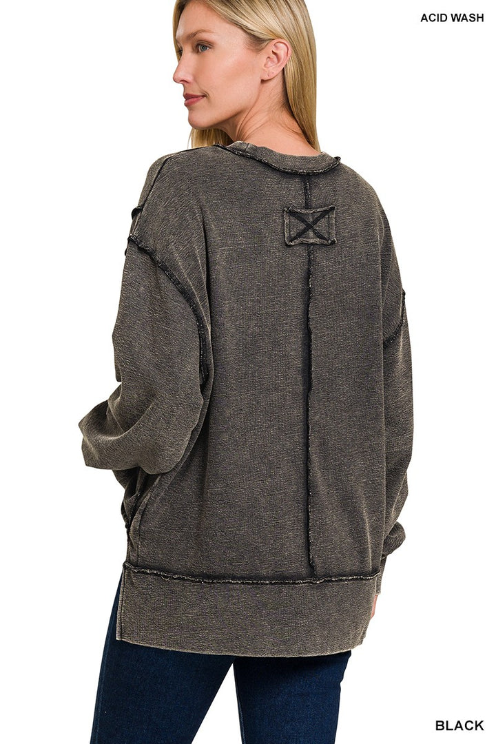 Mae Oversized Pullover Sweatshirt-Tops-Anatomy Clothing Boutique in Brenham, Texas