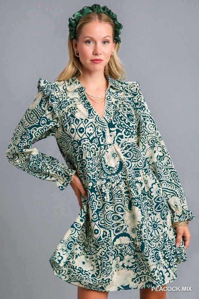 Kasey Mini Long Sleeved Dress UMGEE-Dresses-Anatomy Clothing Boutique in Brenham, Texas