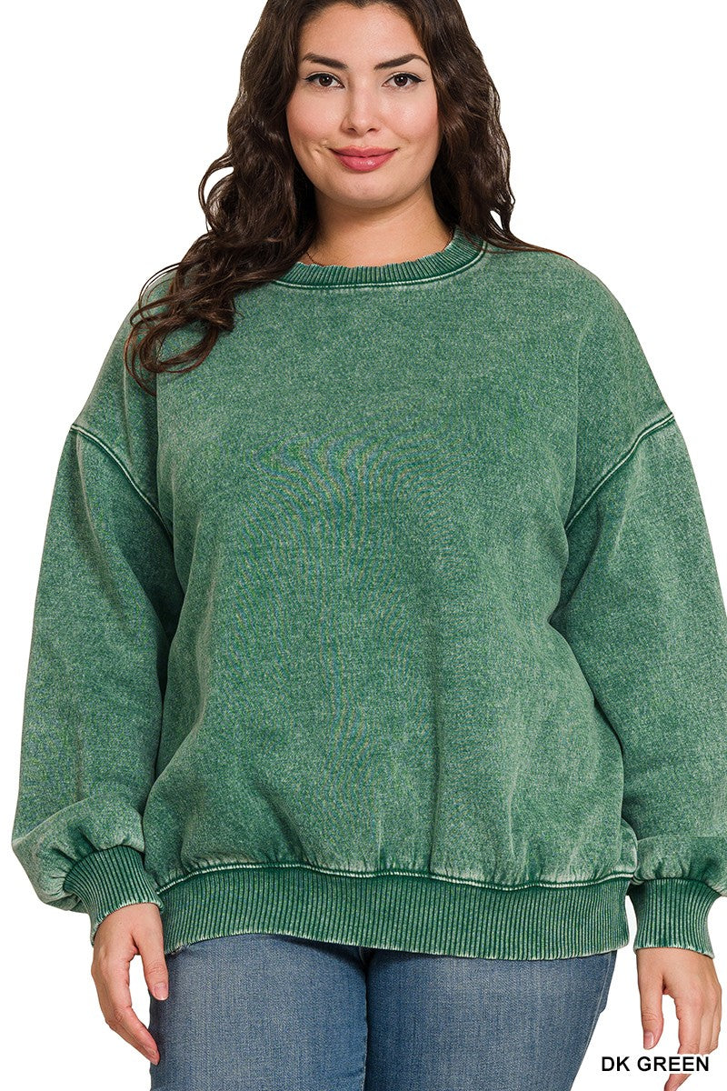 Cam Basic Pullover [curvy] - Green-Tops-Anatomy Clothing Boutique in Brenham, Texas