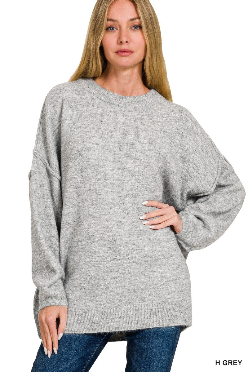 Leann Melange Sweater-Tops-Anatomy Clothing Boutique in Brenham, Texas