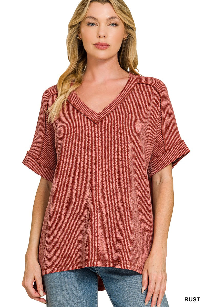 Roll With It Relaxed Tee - Rust-Tops-Anatomy Clothing Boutique in Brenham, Texas