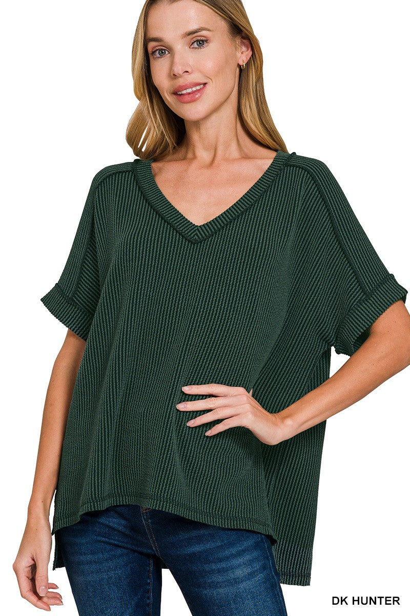 Roll With It Relaxed Tee - Hunter Green-Tops-Anatomy Clothing Boutique in Brenham, Texas