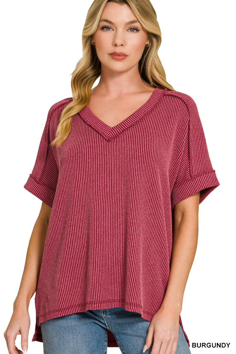 Roll With It Relaxed Tee - Burgundy-Tops-Anatomy Clothing Boutique in Brenham, Texas