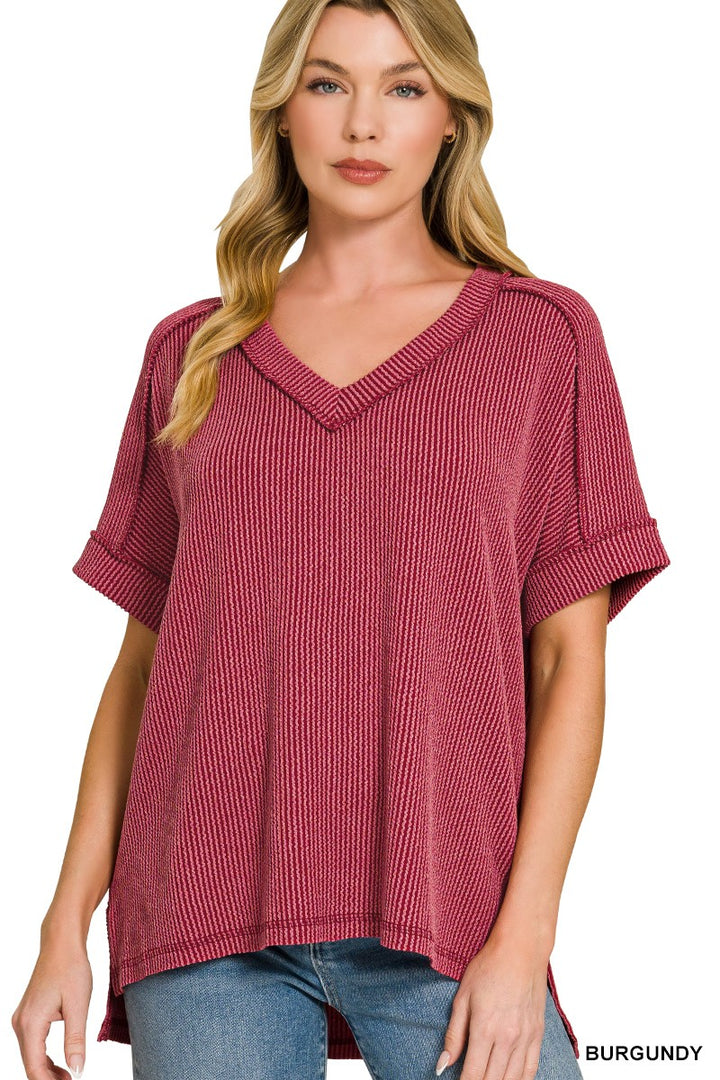 Roll With It Relaxed Tee - Burgundy-Tops-Anatomy Clothing Boutique in Brenham, Texas