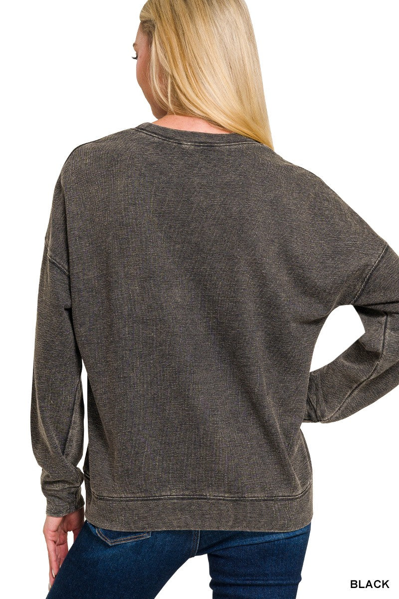 Cam Basic Pullover - Black-Tops-Anatomy Clothing Boutique in Brenham, Texas