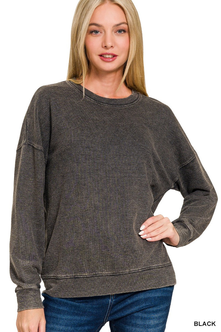 Cam Basic Pullover - Black-Tops-Anatomy Clothing Boutique in Brenham, Texas