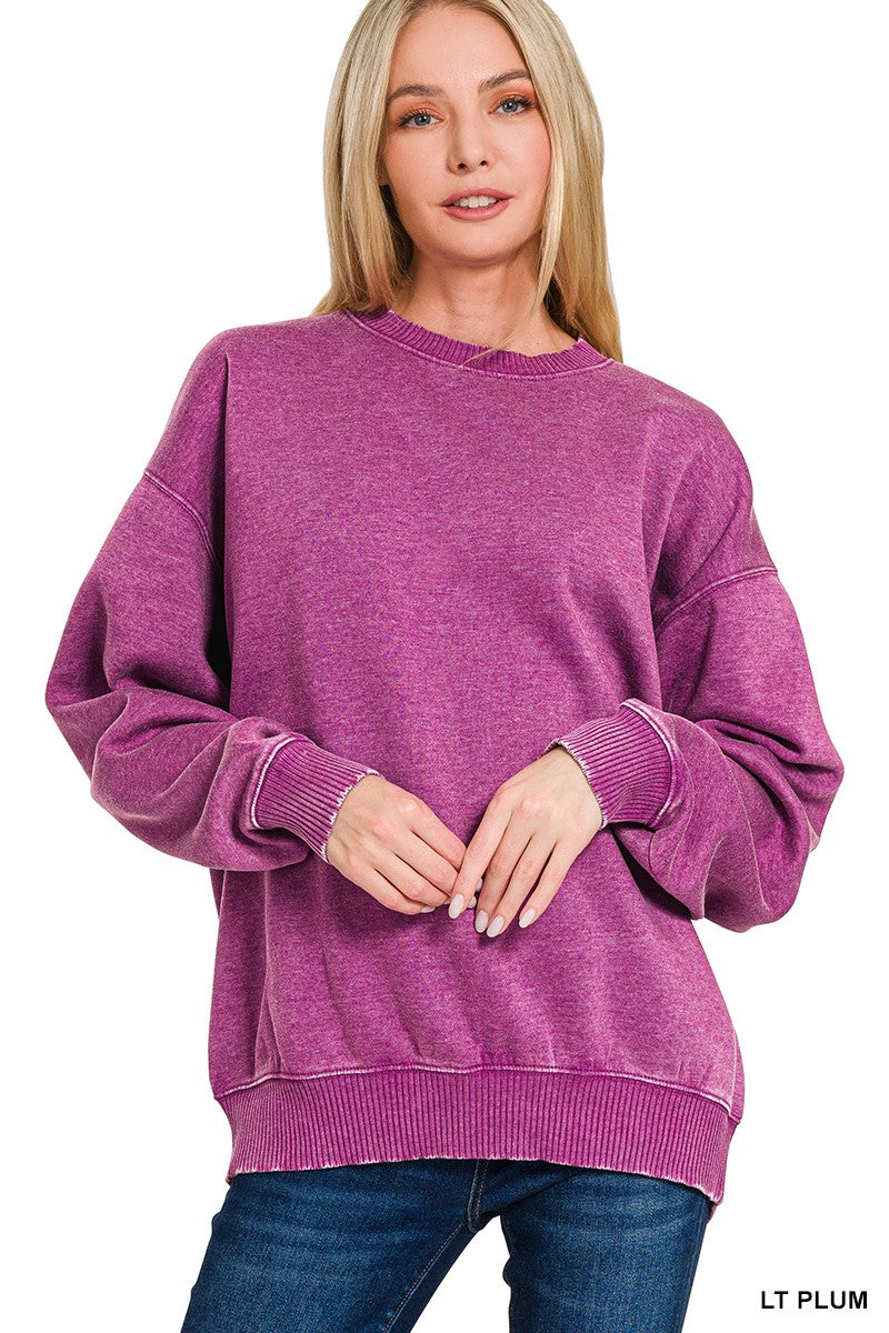 Cam Basic Pullover - Plum-Tops-Anatomy Clothing Boutique in Brenham, Texas