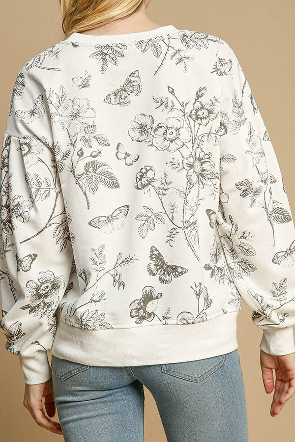 Linda Floral Sweater UMGEE-Tops-Anatomy Clothing Boutique in Brenham, Texas