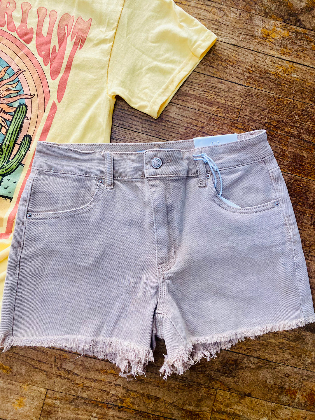 Tay Frayed Shorts - Mocha-Bottoms and Jeans-Anatomy Clothing Boutique in Brenham, Texas