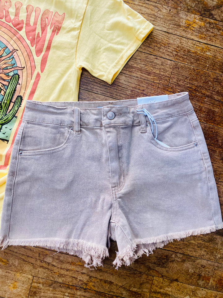 Tay Frayed Shorts - Mocha-Bottoms and Jeans-Anatomy Clothing Boutique in Brenham, Texas