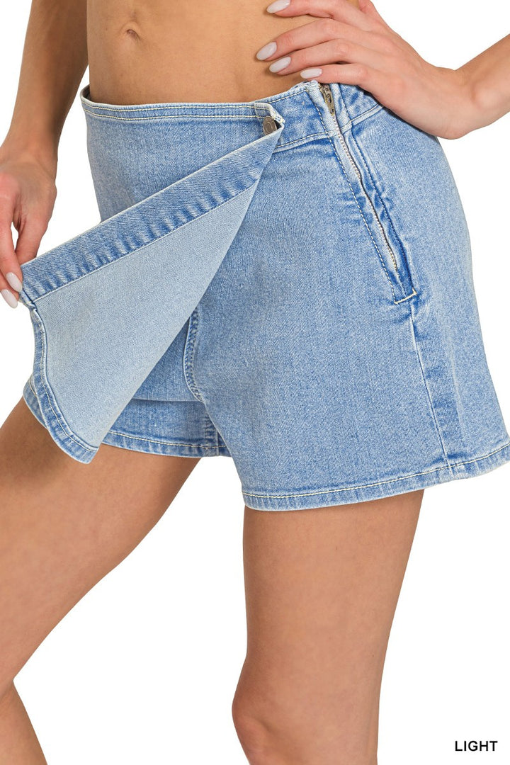 Kit Denim Skort-Bottoms and Jeans-Anatomy Clothing Boutique in Brenham, Texas