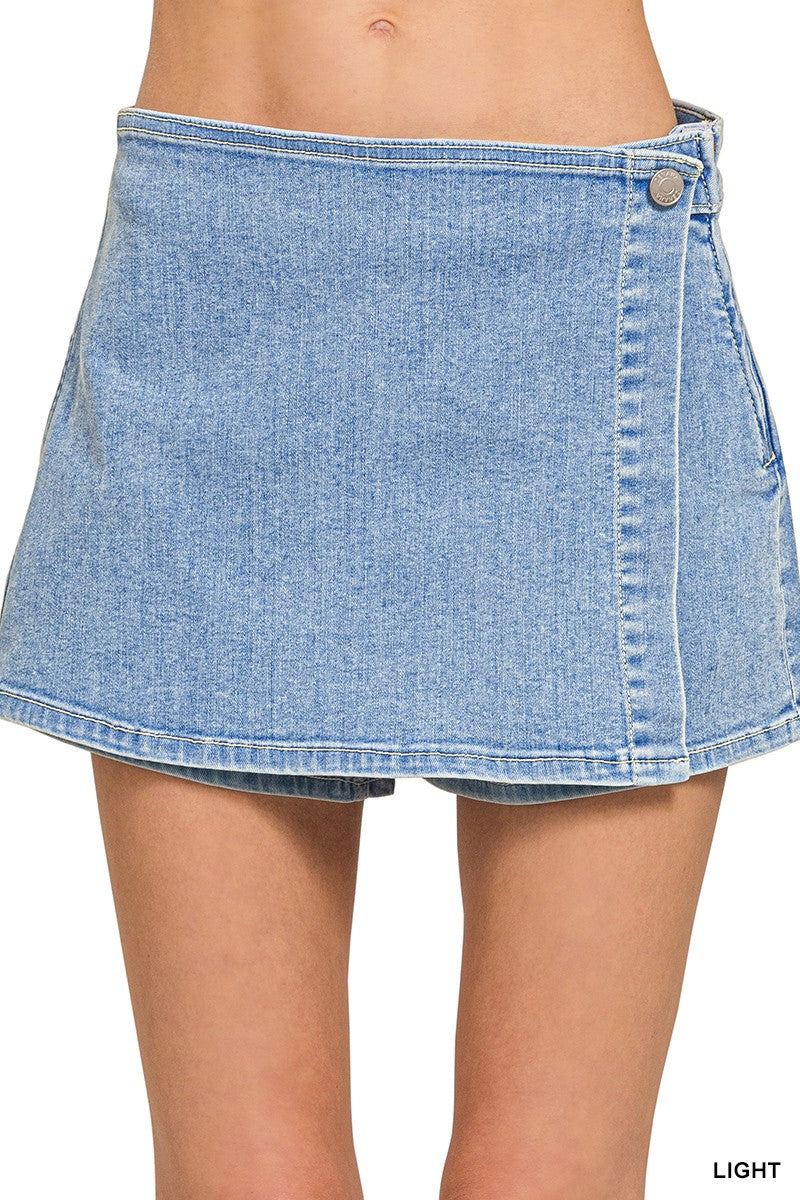Kit Denim Skort-Bottoms and Jeans-Anatomy Clothing Boutique in Brenham, Texas