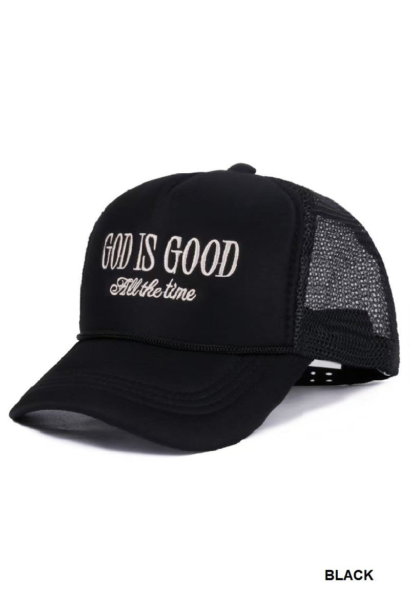 God is Good Mesh Trucker Hat-Accessories-Anatomy Clothing Boutique in Brenham, Texas