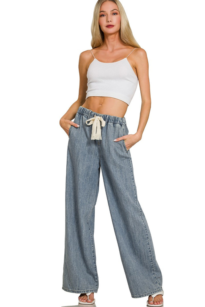Davy Wide Leg Jeans-Anatomy Clothing Boutique in Brenham, Texas
