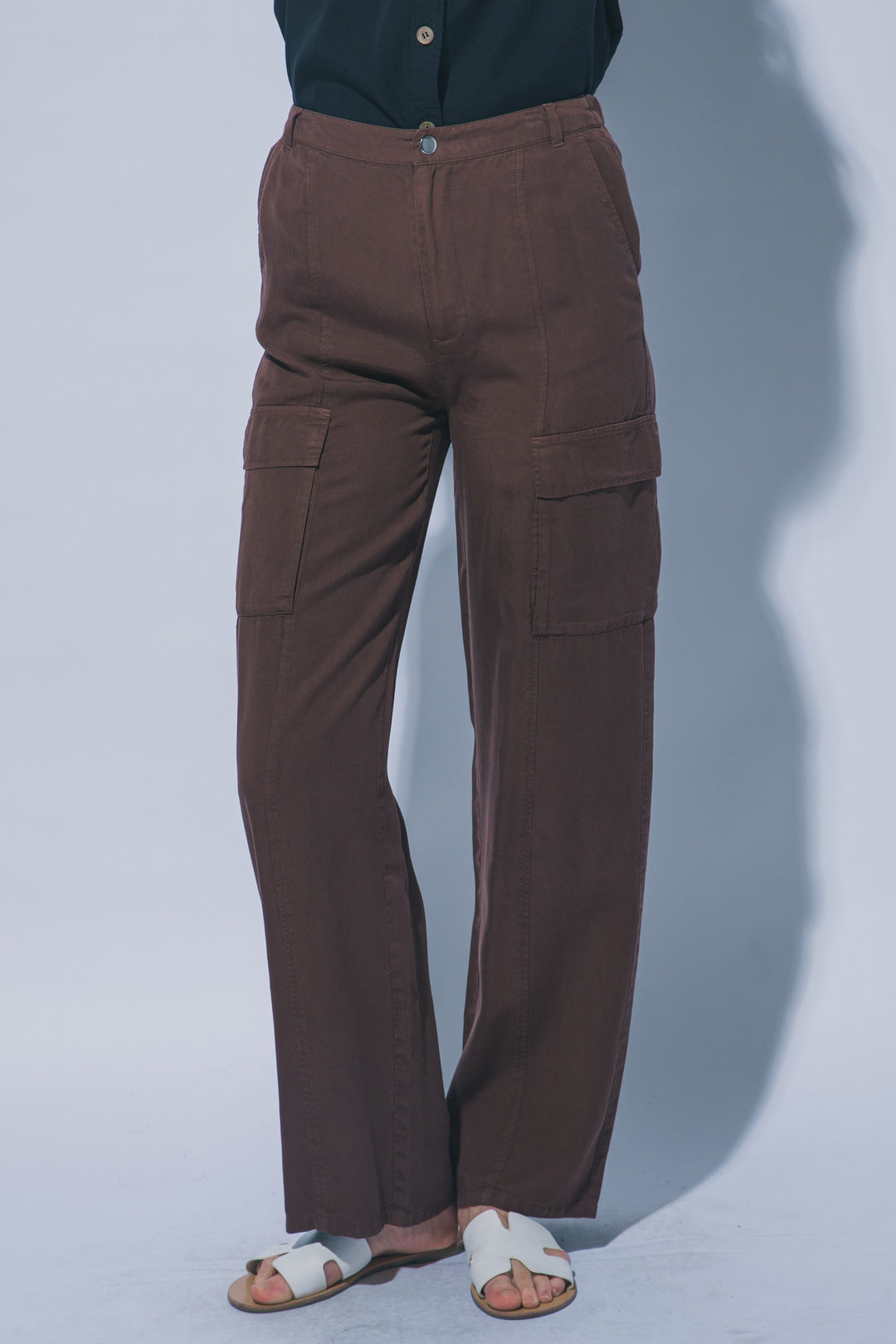 Farmstand Favorite Cargo Pants - Brown-Bottoms and Jeans-Anatomy Clothing Boutique in Brenham, Texas