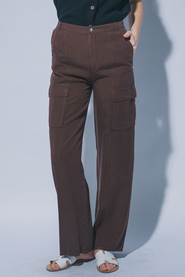 Farmstand Favorite Cargo Pants - Brown-Bottoms and Jeans-Anatomy Clothing Boutique in Brenham, Texas