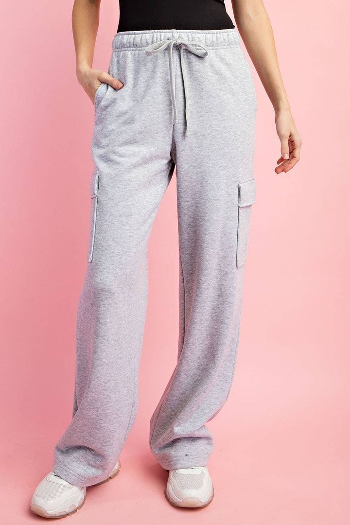 Terry Grey Cargo Sweatpants-Anatomy Clothing Boutique in Brenham, Texas